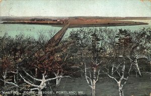 Portland ME Martins Point Bridge in 1907 Postcard 