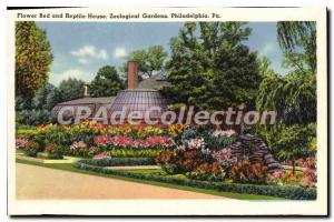 Postcard Modern Flower B & Reptile House Philadelphia Zoological Gardens