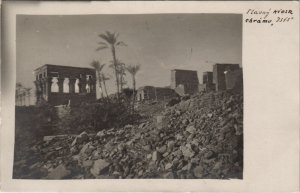 PC EGYPT, ISIS TEMPLE, Vintage REAL PHOTO Postcard (b43955)