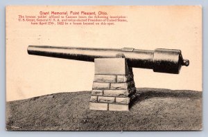 K1/ Point Pleasant Ohio Postcard c1910 Grant Memorial Cannon  15