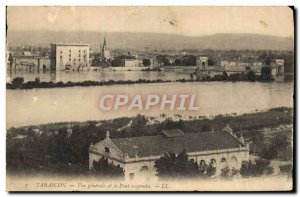 Old Postcard Tarascon Vue Generale and Suspension Bridge