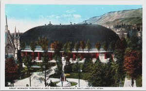 Great Mormon Tabernacle And Sea Gull Monument Salt Lake City Utah Postcard C215