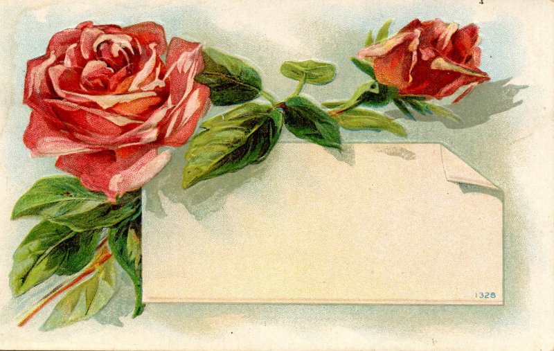Greeting - General. Blank with roses