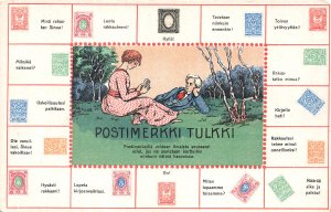 Finish Postimerkki Tulkki Stamp Interpreter Postcard