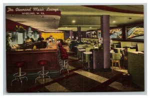 Vintage 1930's Advertising Postcard Diamond Music Lounge Wheeling West Virginia