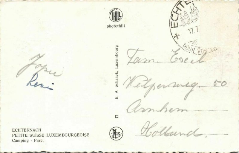 luxemburg, ECHTERNACH, Camping Pare (1950s) Postcard