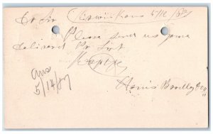 1887 WJ Young & Co. Kirwin Kansas KS Clinton Iowa IA Antique Postal Card