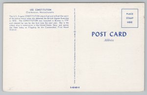 Charlestown Massachusetts~USS Constitution Ship~Vintage Postcard