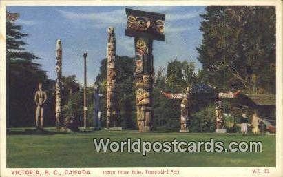 British Columbia, Canada Indian Totem Poles, Thunderbird Park Victoria  India...