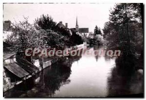 Postcard Old Souppes sur Loing The Loing S and M saw Bridge