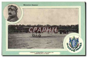 Postcard Old Jet Aviation monoplane Sommer European tour in June July 1911 Ki...