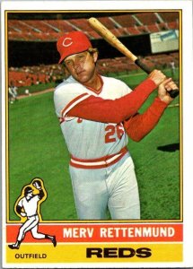 1976 Topps Football Card Merv Rettenmund Cincinnati Reds sk13568