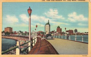 Vintage Postcard 1947 View From Rainbow Pier Long Beach California Western Publ.