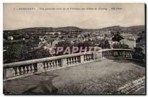 Old Postcard Perigueux General View from the terrace of the alleys of Tourny