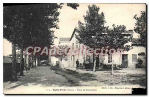 Postcard Old Eyzin Pinet Place De Chaumont