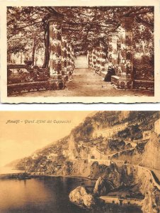 ITALY AMALFI GRAND HOTEL DEI CAPPUCCINI & NAPLES S. CHIARA TWO POSTCARDS
