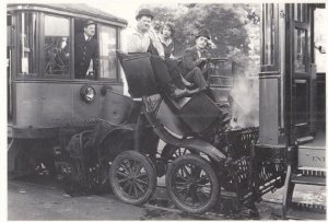 Laurel & Hardy in London Transportation Van Horse & Cart Rare Mayfair Postcard