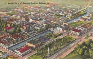 PULASKI, Virginia, 1930-40s; Aerial View of Business Section