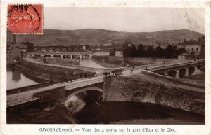 CPA GIVORS vue des 4 ponts sur la Gare d'eau et le Gier (462377) 