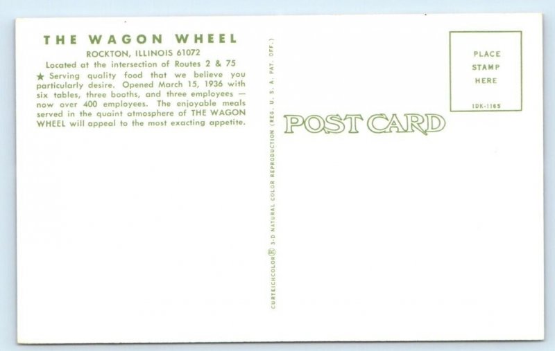 The Wagon Wheel Restaurant - Rockton ILLINOIS Postcard