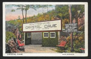 Crystal Cave Entrance Outside View Kutztown PA Unused c1920s