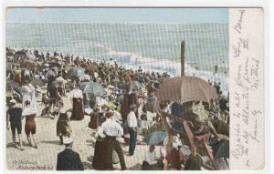 Crowd on the Beach Crowd Asbury Park 1905 postcard