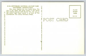 Gettysburg PA~Banner Greeting Separate Union & Confederate Line~Vintage Postcard