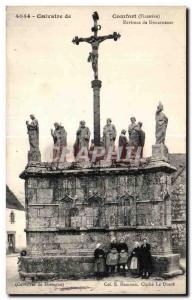Postcard Old Calvary Comfort Around Douarnenez Children Folklore