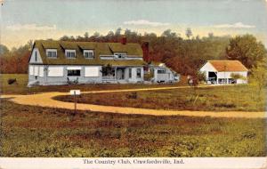 CRAWFORDSVILLE INDIANA~THE COUNTRY CLUB POSTCARD 1908 PSMK