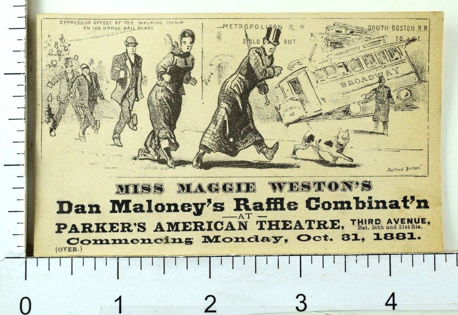 1881 Miss Maggie Weston's Dan Maloney's Raffle Parker American Theatre ...