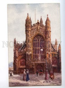 235796 UK Charles FLOWER West front Bath Abbey Vintage TUCK PC