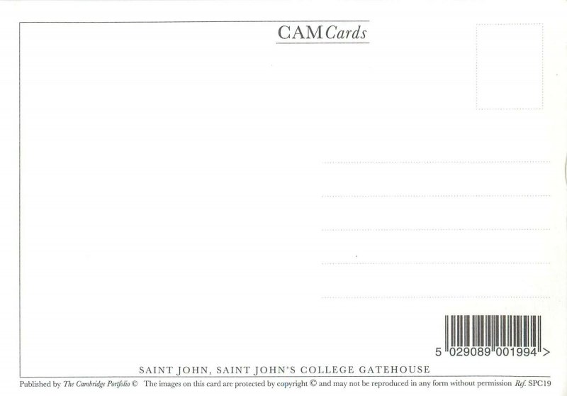 Post card England Cambridge Saint John's College detail