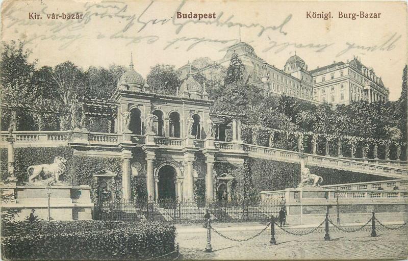 Hungary Budapest Kir. var-bazar 1914 postcard