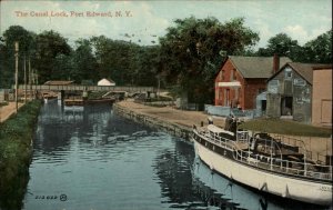 Fort Edward New York NY Canal Lock c1910 Postcard