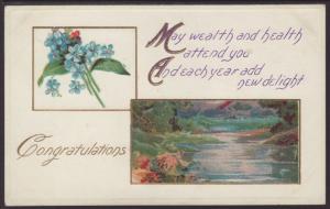 Congratulations,Flowers,Scene Postcard