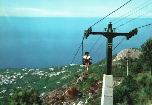 Postcard Chair-Way Anacapri Chair Lift Flying Through The Sky Capri Italy