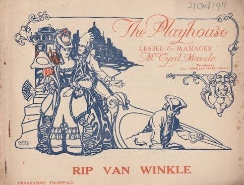 Rip Van Winkle Cyril Maude Antique Horror London Theatre Programme