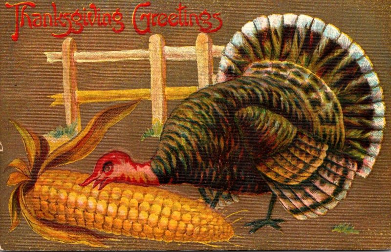 Thanksgiving Greetings With Fruit 1908