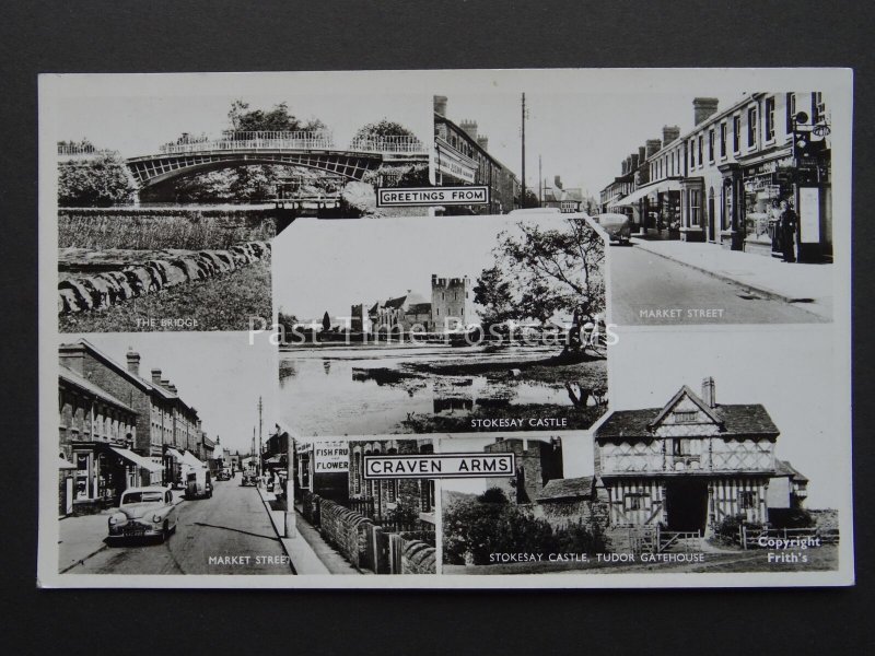 Shropshire CRAVEN ARMS 5 Image Multiview inc MARKET STREET - Old RP Postcard