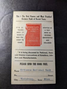 Mint USA Advertisement Postcard Citizens National Bank Business Book
