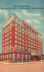 Vintage Postcard 1930's New Bedford Hotel In Southeastern Massachusetts MA