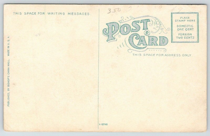 Monmouth Illinois~New High School~Trees Along Front~Houses Behind~c1910 