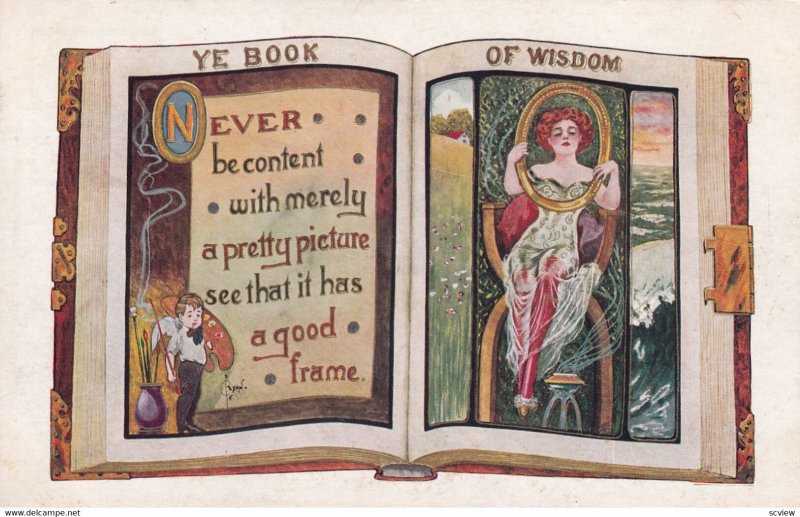 PU-1917; Ye Book Of Wisdom, Never Be Content With Merely A Pretty Picture ...