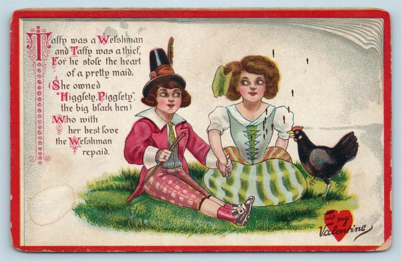 Postcard Valentine Taffy Was A Welshman Tuck Little Nursery Rhyme Lovers Q19