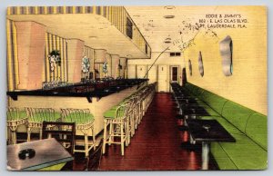Ft Lauderdale Florida~Eddie & Jimmy's Restaurant Interior~My Bar Seat~1951 Linen
