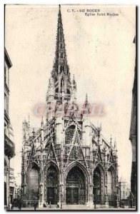 Rouen Old Postcard Church of St. Maclou