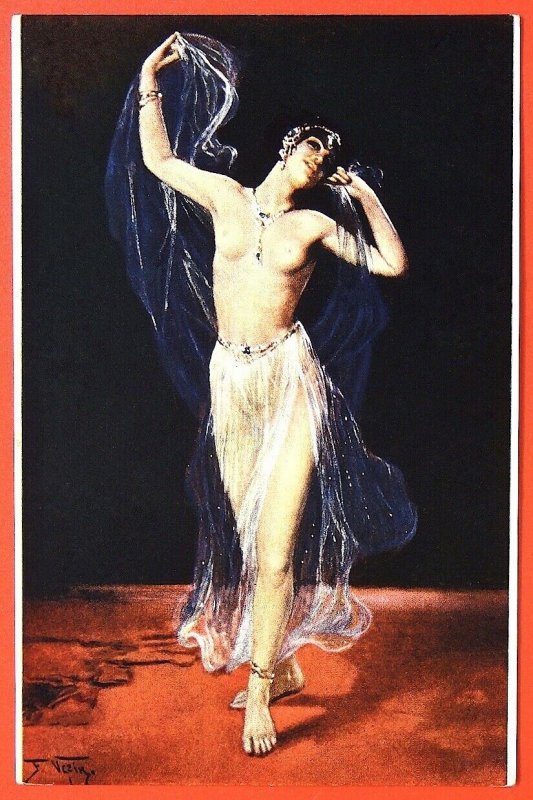 140500 Fred VEZIN Dancer Nude Female Art RICHARD Ed IMP RUSSIA postcard c.1910