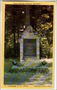 NY - Ft Ticonderoga. Royal American Regiment Monument