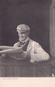 Farmer Reads The Latest News Newspaper Antique Tucks Postcard