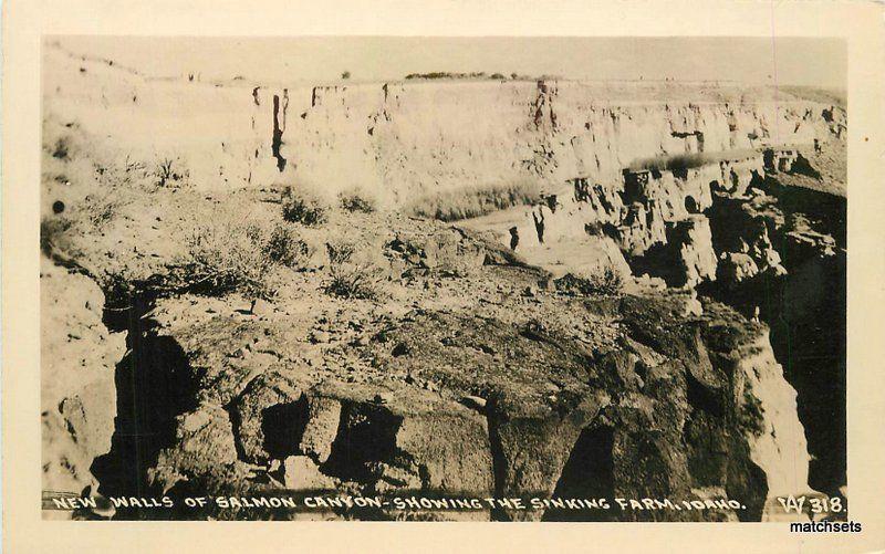 Andrews 1940s Walls Salmon Canyon Sinking Farm Idaho RPPC Real Photo 9497